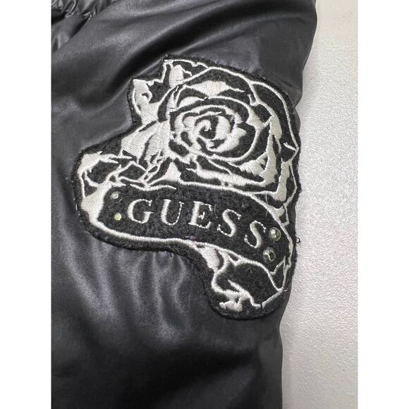 Vintage Y2K GUESS Down Filled Puffer Black Jacket - size L - Picture 2 of 9